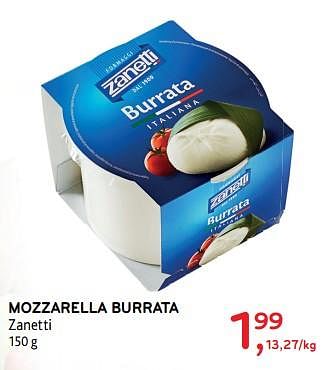 Promotions Mozzarella burrata zanetti - Zanetti - Valide de 20/06/2018 à 03/07/2018 chez Alvo