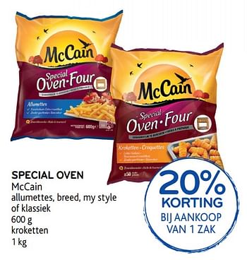 Promoties Special oven mccain 20% korting bij aankoop van 1 zak - Mc Cain - Geldig van 20/06/2018 tot 03/07/2018 bij Alvo