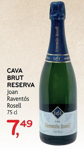 Promoties Cava brut reserva joan raventós rosell - Schuimwijnen - Geldig van 20/06/2018 tot 03/07/2018 bij Alvo