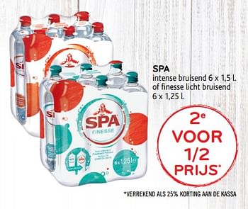Promoties Spa intense bruisend of finesse licht bruisend 2e voor 1-2 prijs - Spa - Geldig van 20/06/2018 tot 03/07/2018 bij Alvo