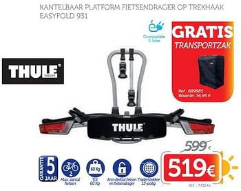 Promotions Kantelbaar platform fietsendrager op trekhaak easyfold 931 - Thule - Valide de 18/06/2018 à 17/07/2018 chez Auto 5