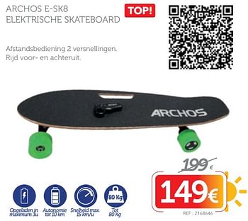 Promoties Archos e-sk8 elektrische skateboard - Archos - Geldig van 18/06/2018 tot 17/07/2018 bij Auto 5