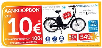 Promoties Wayscral elektrische fiets easyway e1 zwart - Wayscrall - Geldig van 18/06/2018 tot 17/07/2018 bij Auto 5