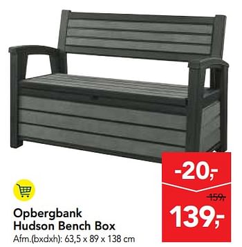 Promoties Keter opbergbank hudson bench box - Keter - Geldig van 20/06/2018 tot 03/07/2018 bij Makro