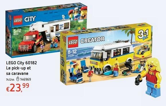 lego city le pick up et sa caravane