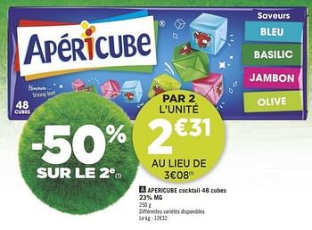 Promotions Apericube cocktail 48 cubes - Apericube - Valide de 12/06/2018 à 24/06/2018 chez Géant Casino