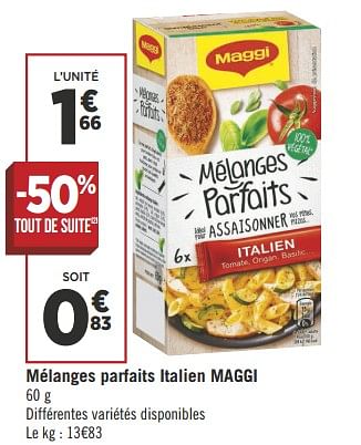 Promotions Mélanges parfaits italien maggi - MAGGI - Valide de 12/06/2018 à 24/06/2018 chez Géant Casino
