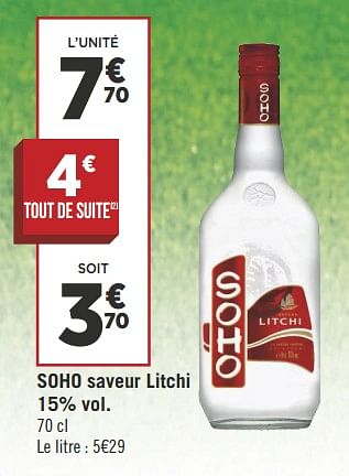 Promotions Soho saveur litchi - Soho - Valide de 12/06/2018 à 24/06/2018 chez Géant Casino