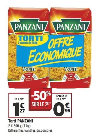Promotions Torti panzani - Panzani - Valide de 12/06/2018 à 24/06/2018 chez Géant Casino