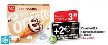 Promoties Cornetto ola cappuccino, chocolade of aardbei - Ola - Geldig van 20/06/2018 tot 25/06/2018 bij Smatch