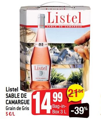 Promoties Listel sable de camargue grain de gris - Rosé wijnen - Geldig van 20/06/2018 tot 10/07/2018 bij Smatch