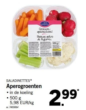 Promoties Aperogroenten - Saladinettes - Geldig van 18/06/2018 tot 23/06/2018 bij Lidl
