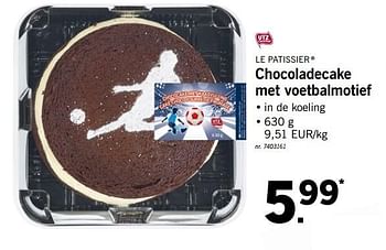 Promoties Chocoladecake met voetbalmotief - Le Patissier - Geldig van 18/06/2018 tot 23/06/2018 bij Lidl