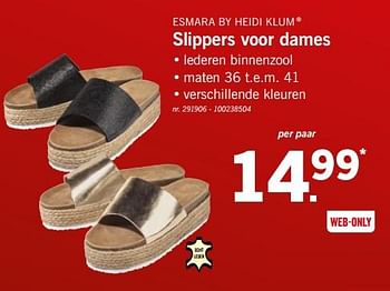 Promoties Slippers voor dames - Esmara by Heidi Klum - Geldig van 18/06/2018 tot 23/06/2018 bij Lidl