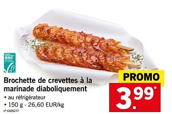 Promotions Brochette de crevettes à la marinade diaboliquement - Produit maison - Lidl - Valide de 18/06/2018 à 23/06/2018 chez Lidl