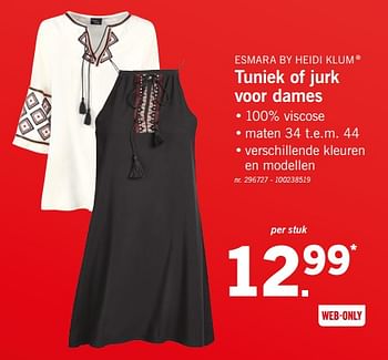 Promoties Tuniek of jurk voor dames - Esmara by Heidi Klum - Geldig van 18/06/2018 tot 23/06/2018 bij Lidl