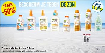 Promotions Zonneproducten ambre solaire - Garnier - Valide de 18/06/2018 à 23/06/2018 chez Lidl