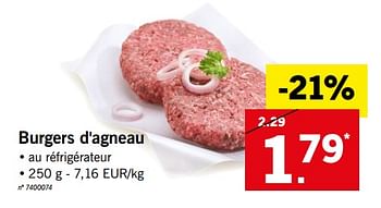 Promotions Burgers d`agneau - Produit maison - Lidl - Valide de 18/06/2018 à 23/06/2018 chez Lidl