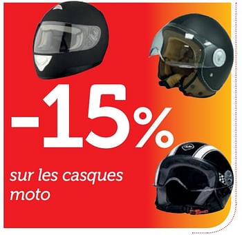 Promotions - 15% sur les casques moto - Produit maison - Auto 5  - Valide de 18/06/2018 à 17/07/2018 chez Auto 5