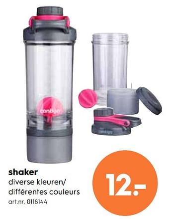 Promotions Shaker différentes couleurs - Produit maison - Blokker - Valide de 13/06/2018 à 22/06/2018 chez Blokker