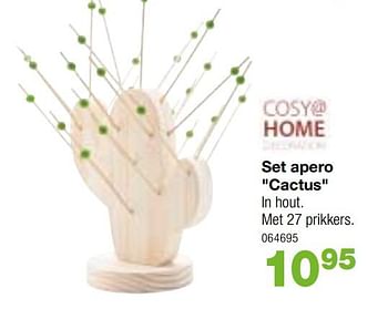Promoties Set apero cactus - Cosy Home - Geldig van 15/06/2018 tot 19/08/2018 bij Home & Co
