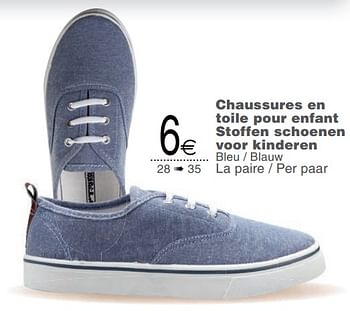 Promoties Chaussures en toile pour enfant stoffen schoenen voor kinderen - Huismerk - Cora - Geldig van 19/06/2018 tot 02/07/2018 bij Cora