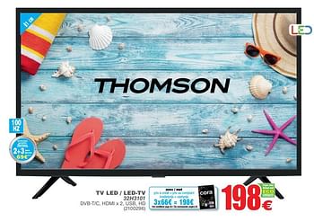 Promoties Thomson tv led - led-tv 32h3101 - Thomson - Geldig van 19/06/2018 tot 02/07/2018 bij Cora