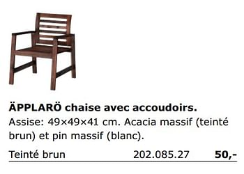 Promoties Applaro chaise avec accoudoirs - Huismerk - Ikea - Geldig van 01/06/2018 tot 30/09/2018 bij Ikea