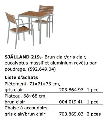 Promotions Ensembles table et chaises pour 2 personnes sjalland - Produit maison - Ikea - Valide de 01/06/2018 à 30/09/2018 chez Ikea