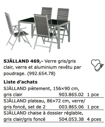 Promotions Ensembles table et chaises pour 4 personnes sjalland - Produit maison - Ikea - Valide de 01/06/2018 à 30/09/2018 chez Ikea
