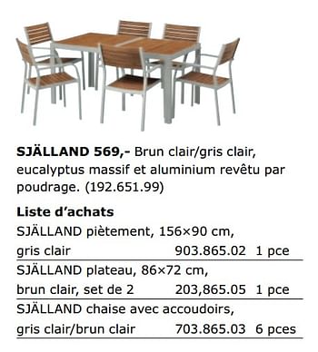 Promotions Ensembles table et chaises pour 6 à 8 personnes sjalland - Produit maison - Ikea - Valide de 01/06/2018 à 30/09/2018 chez Ikea