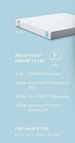 Promoties Micro-tech hybrid - Huismerk - Tempur - Geldig van 01/06/2018 tot 31/12/2018 bij Tempur