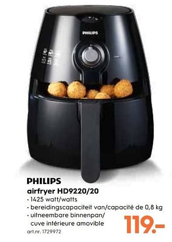 Promotions Philips airfryer hd9220-20 - Philips - Valide de 13/06/2018 à 22/06/2018 chez Blokker
