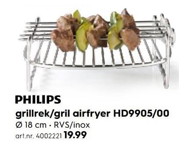 Promotions Philips gril airfryer hd9905-00 - Philips - Valide de 13/06/2018 à 22/06/2018 chez Blokker