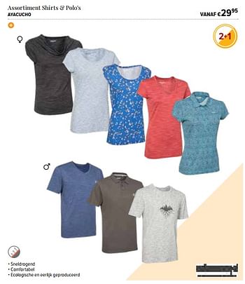 Promoties Assortiment shirts - polo`s ayacucho - AYACUCHO - Geldig van 14/06/2018 tot 29/06/2018 bij A.S.Adventure