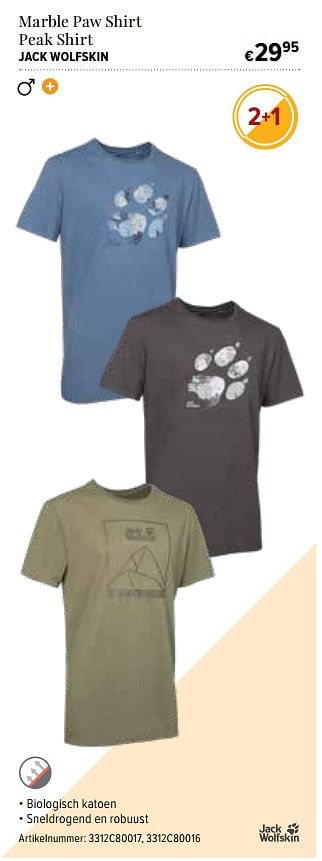 Promoties Marble paw shirt peak shirt jack wolfskin - Jack Wolfskin - Geldig van 14/06/2018 tot 29/06/2018 bij A.S.Adventure