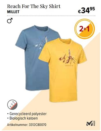 Promoties Reach for the sky shirt millet - MILLET - Geldig van 14/06/2018 tot 29/06/2018 bij A.S.Adventure