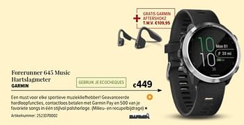 Promoties Forerunner 645 music hartslagmeter garmin - Garmin - Geldig van 14/06/2018 tot 29/06/2018 bij A.S.Adventure