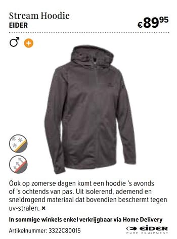Promoties Stream hoodie eider - EIDER - Geldig van 14/06/2018 tot 29/06/2018 bij A.S.Adventure