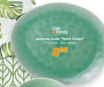 Promotions Assiette ovale spirit green - Cosy & Trendy - Valide de 15/06/2018 à 19/08/2018 chez Home & Co