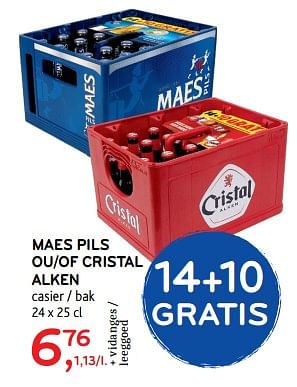 Promotions Maes pils ou cristal alken - Produit maison - Alvo - Valide de 20/06/2018 à 03/07/2018 chez Alvo