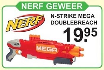 Promoties Nerf geweer n-strike mega doublebreach - Nerf - Geldig van 18/06/2018 tot 07/07/2018 bij Van Cranenbroek