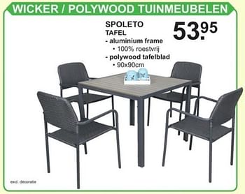 Promotions Wicker - polywood tuinmeubelen spoleto tafel - Produit Maison - Van Cranenbroek - Valide de 18/06/2018 à 07/07/2018 chez Van Cranenbroek