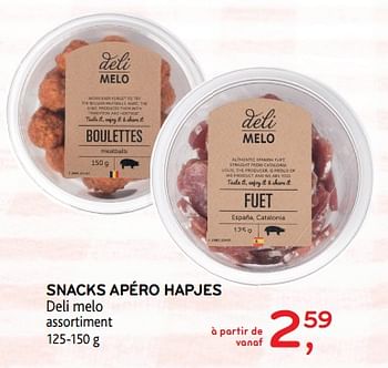 Promotions Snacks apéro hapjes deli melo - Déli Mélo - Valide de 20/06/2018 à 03/07/2018 chez Alvo