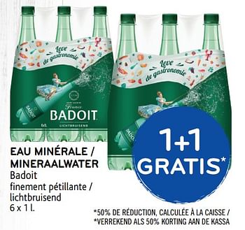 Promotions Eau minérale badoit 1 + 1 gratis - Badoit - Valide de 20/06/2018 à 03/07/2018 chez Alvo