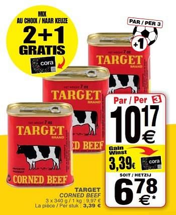 Promoties Target corned beef - Target - Geldig van 19/06/2018 tot 25/06/2018 bij Cora