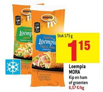 Promoties Loempia mora kip en ham of groenten - Mora - Geldig van 20/06/2018 tot 25/06/2018 bij Match