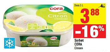 Promotions Sorbet cora citroen - Produit maison - Match - Valide de 20/06/2018 à 25/06/2018 chez Match