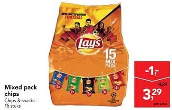 Promoties Mixed pack chips chips + snacks  - Lay's - Geldig van 20/06/2018 tot 03/07/2018 bij Makro