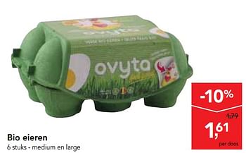 Promoties Bio eieren medium en large - Ovyta - Geldig van 20/06/2018 tot 03/07/2018 bij Makro